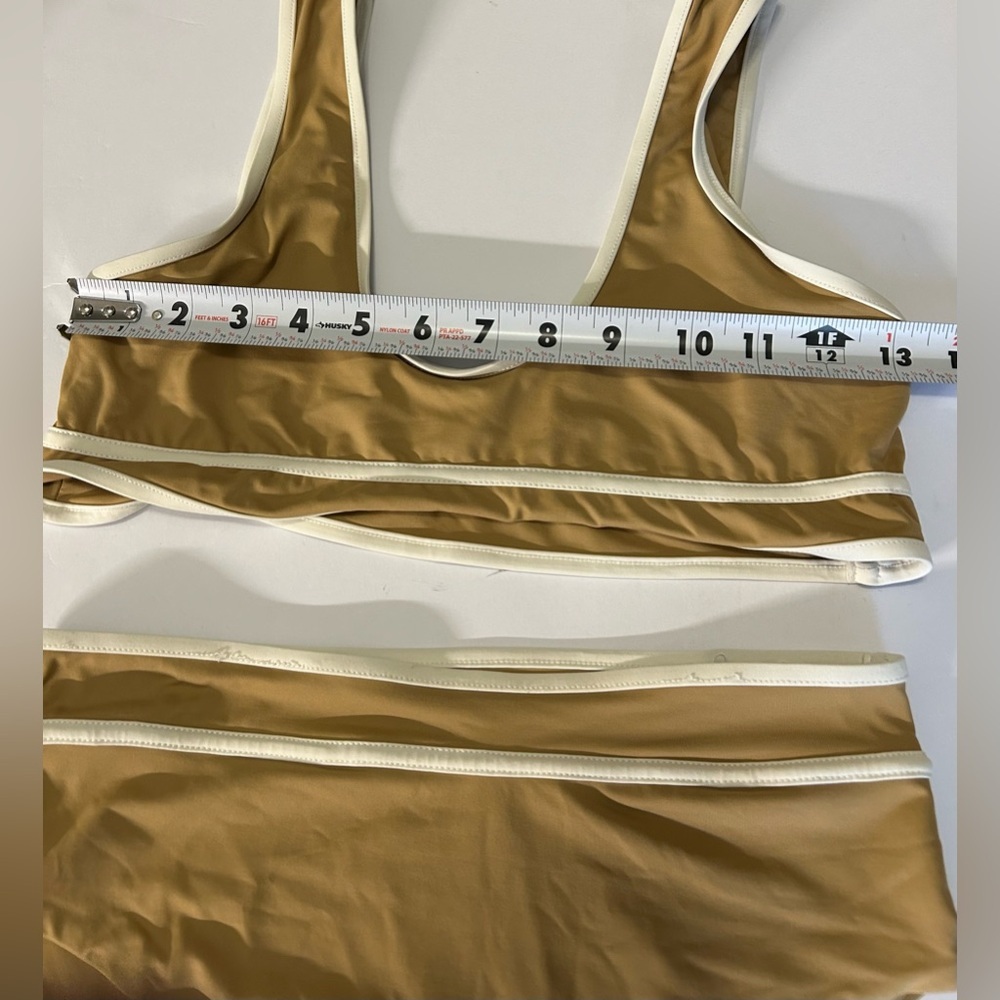 Stone Fox Swim Tan Bikini Set Size Top Medium Size Bottom Small - Picture 8 of 9